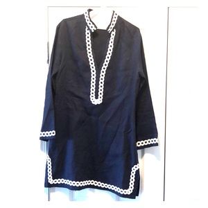 Sail to Sable Navy Linen Tunic Dress